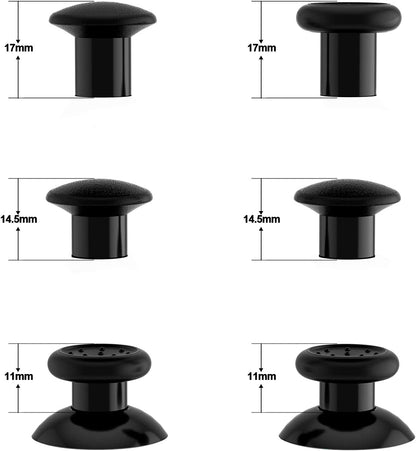 Thumbsgear Interchangeable Thumbstick for Xbox Controller - Improve Comfort - Black 3 Height Domed & Concave Grips Ergonomic Adjustable Joystick for Xbox Seires X/S, for Xbox One S/X/Elite