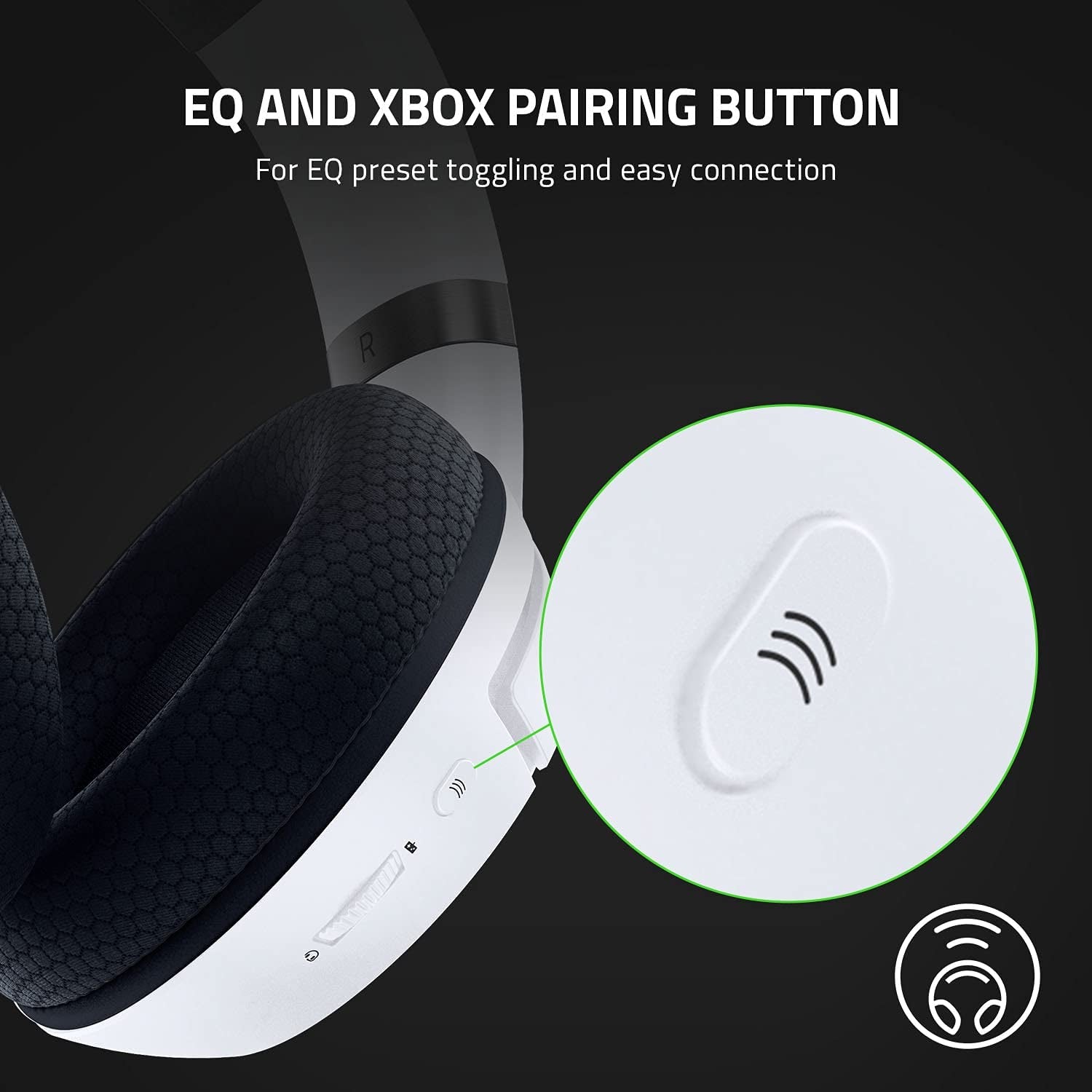 Razer Kaira Wireless Gaming Headset for Xbox Series X|S, Xbox One: Triforce Titanium 50Mm Drivers - Cardioid Mic - Breathable Memory Foam Ear Cushions - EQ Pairing Button - Windows Sonic - White