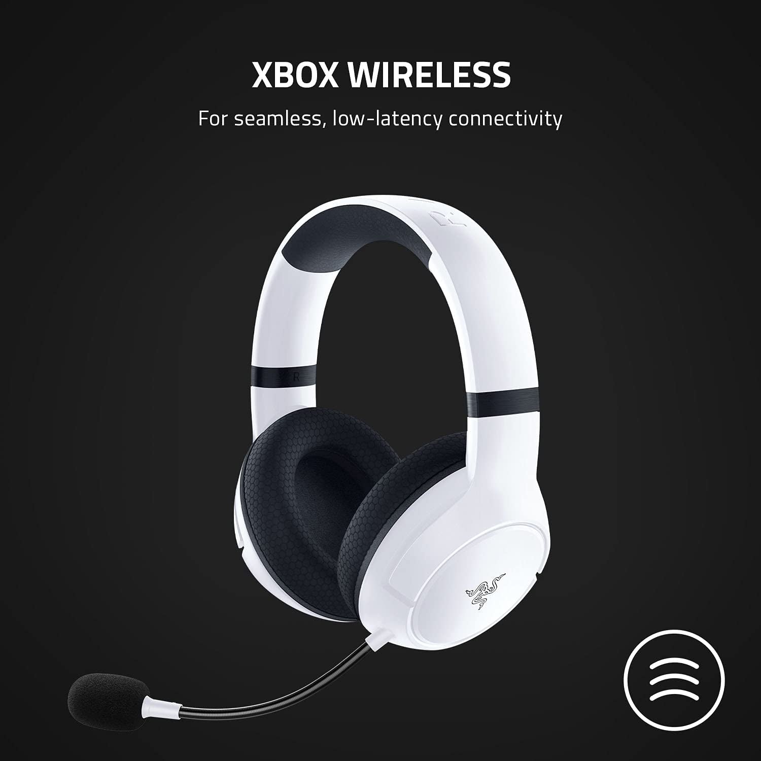 Razer Kaira Wireless Gaming Headset for Xbox Series X|S, Xbox One: Triforce Titanium 50Mm Drivers - Cardioid Mic - Breathable Memory Foam Ear Cushions - EQ Pairing Button - Windows Sonic - White
