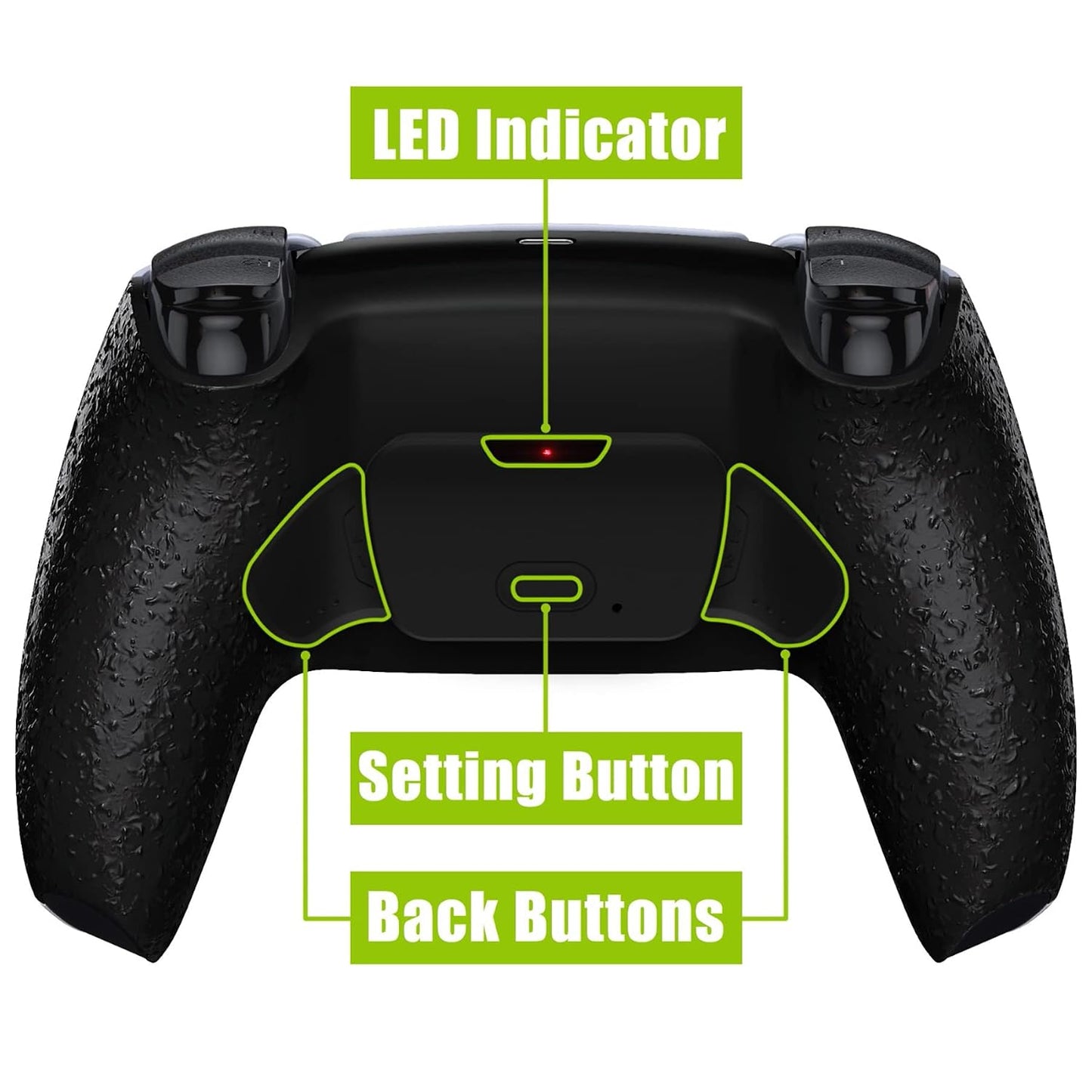 Textured Black Back Paddles Programable Rise V4 Remap Kit for PS5 Controller BDM-030 040 050 060, Upgrade Board Redesigned Back Shell Buttons Attachment for PS5 Controller - NO Controller