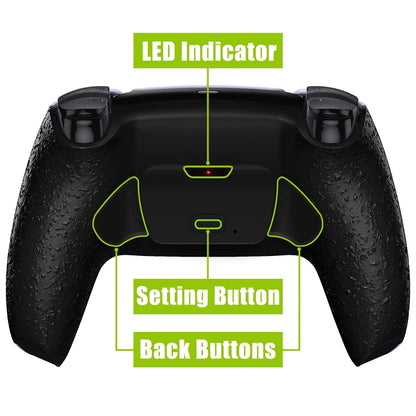 Textured Black Back Paddles Programable Rise V4 Remap Kit for PS5 Controller BDM-030 040 050 060, Upgrade Board Redesigned Back Shell Buttons Attachment for PS5 Controller - NO Controller