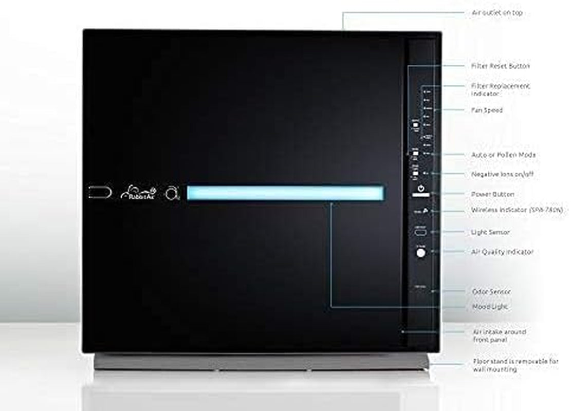 Minusa2 SPA-780N Air Purifier, Asthma & Allergy Friendly, Black | Ultra Quiet, Wi-Fi Enabled, Wall Mountable, HEPA Air Purifier, Asthma & Allergy Friendly Certified, for Home