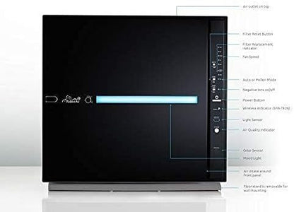 Minusa2 SPA-780N Air Purifier, Asthma & Allergy Friendly, Black | Ultra Quiet, Wi-Fi Enabled, Wall Mountable, HEPA Air Purifier, Asthma & Allergy Friendly Certified, for Home