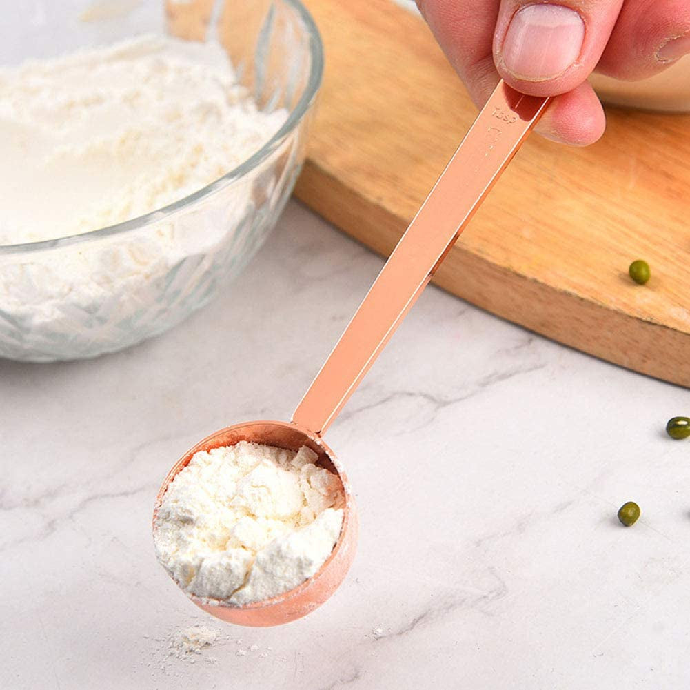 Coffee Scoops, 1 PC 15 ML (1 TPSP) 304 Stainless Steel Tablespoon Long Handle Measuring Tablespoon Fits Container for Ground, Brewing, Milk Brewin (5.7Inches)